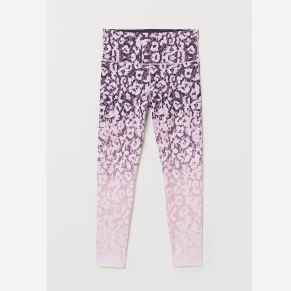 H&M Sports tights High Waist - Light pink/Leopard Ombre print - Women's size XS - Picture 1 of 4